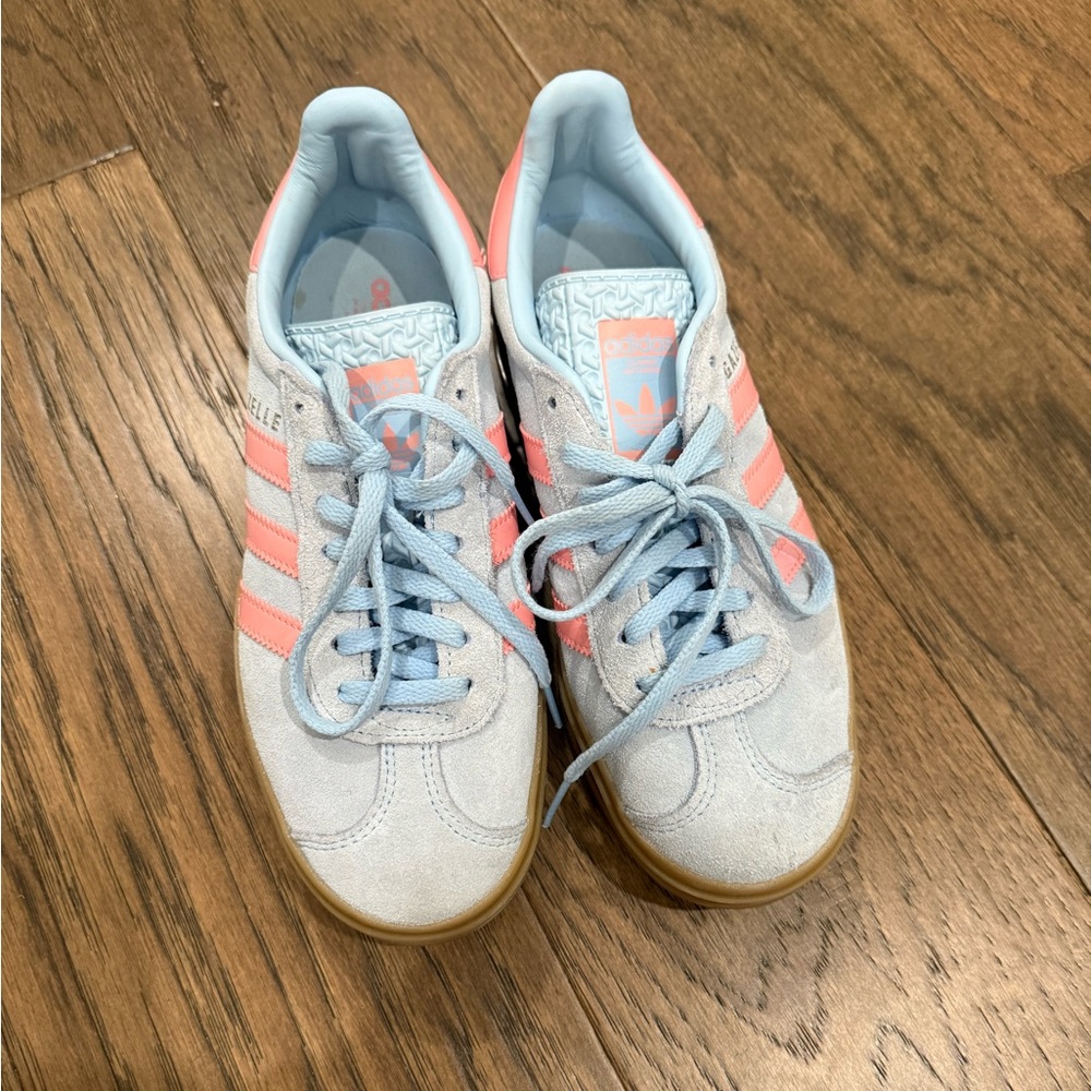 Adidas Gazelle Platform Blue and Pink Sneakers